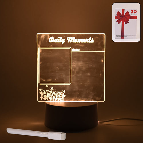 12939 Creative Visualization Lamp 3 Dacrylic Decorative Lamp For Creative Keeps Notes Drawing Table Lamp For Home Decor  Bedroom  Gift  Office Decoration  Erasable Board (Heart-shape  1 Pc)