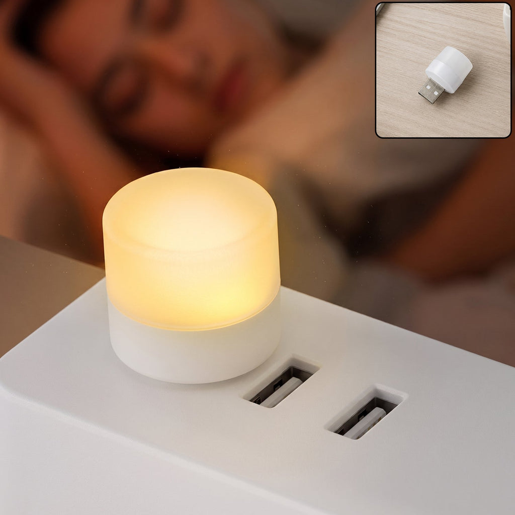 Mini Usb Led Night Light Bulb With Warm Glow For Bedroom And Travel Use (1 Pc)