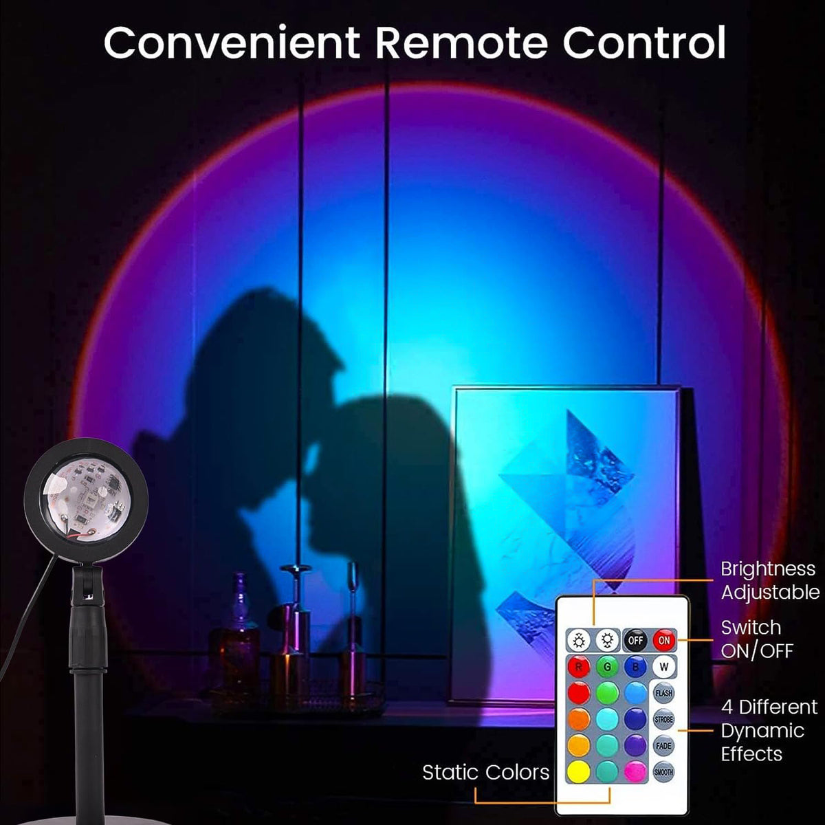 6423 4 Colors Sunset Lamp Sunset Projection Lamp Led Night Lights