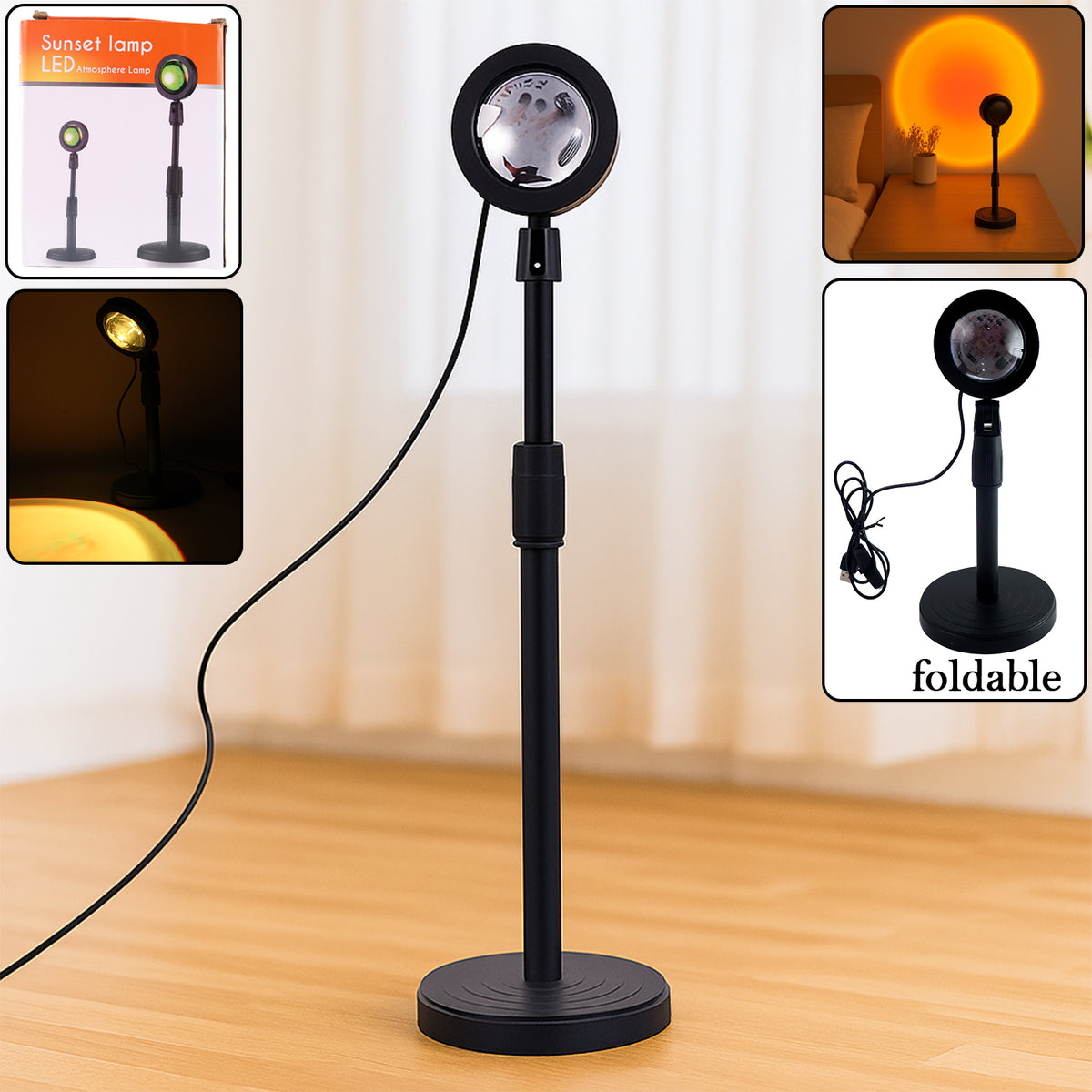 6423 4 Colors Sunset Lamp Sunset Projection Lamp Led Night Lights