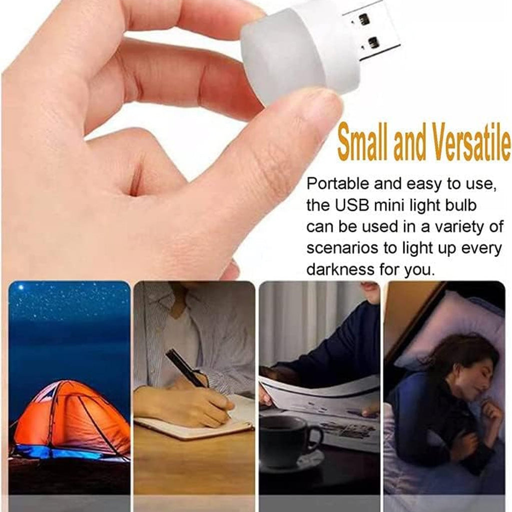 Mini Usb Led Night Light Bulb With Warm Glow For Bedroom And Travel Use (1 Pc)